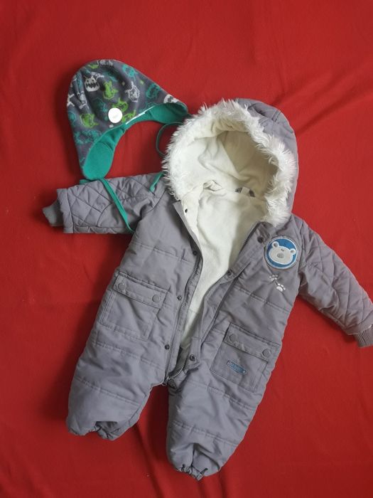 Kombinezon zimowy jednoczęsciowy 74+ czapka