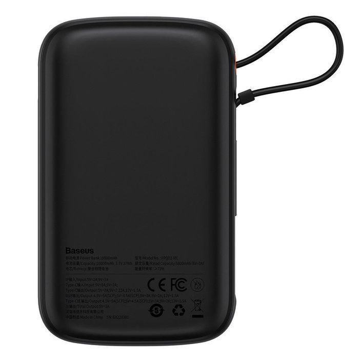 Powerbank Baseus 10000mAh z Wyświetlaczem LCD i Kablem USB-C