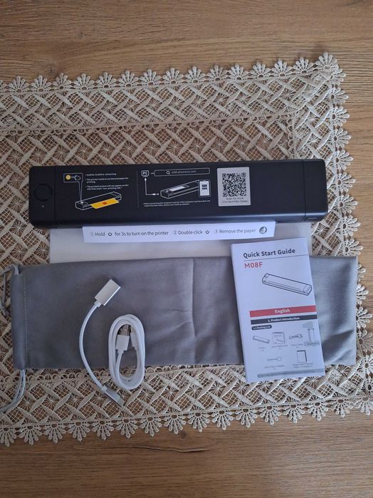 Drukarka termiczna beztuszowa Phomemo Bluetooth kalka tatuaż