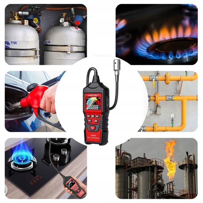 Detektor wycieków gazów miernik stężenia 9999 ppm 20,00% lel temp.