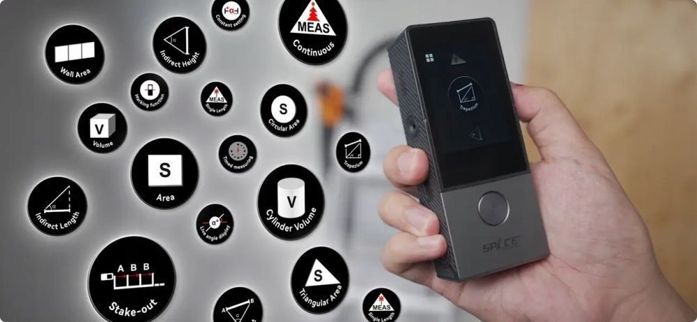Dalmierz Laserowy Pomiar Kąta Poziomica Smart Life Android Ios Szkic