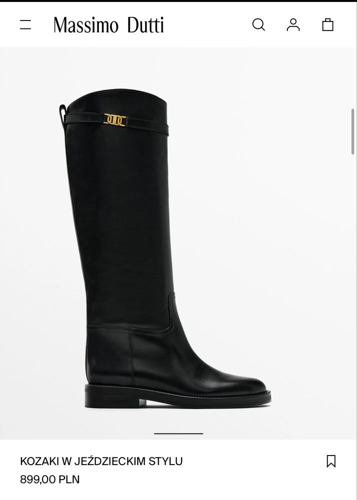 Kozaki ws tylu jeździeckim Massimo dutti