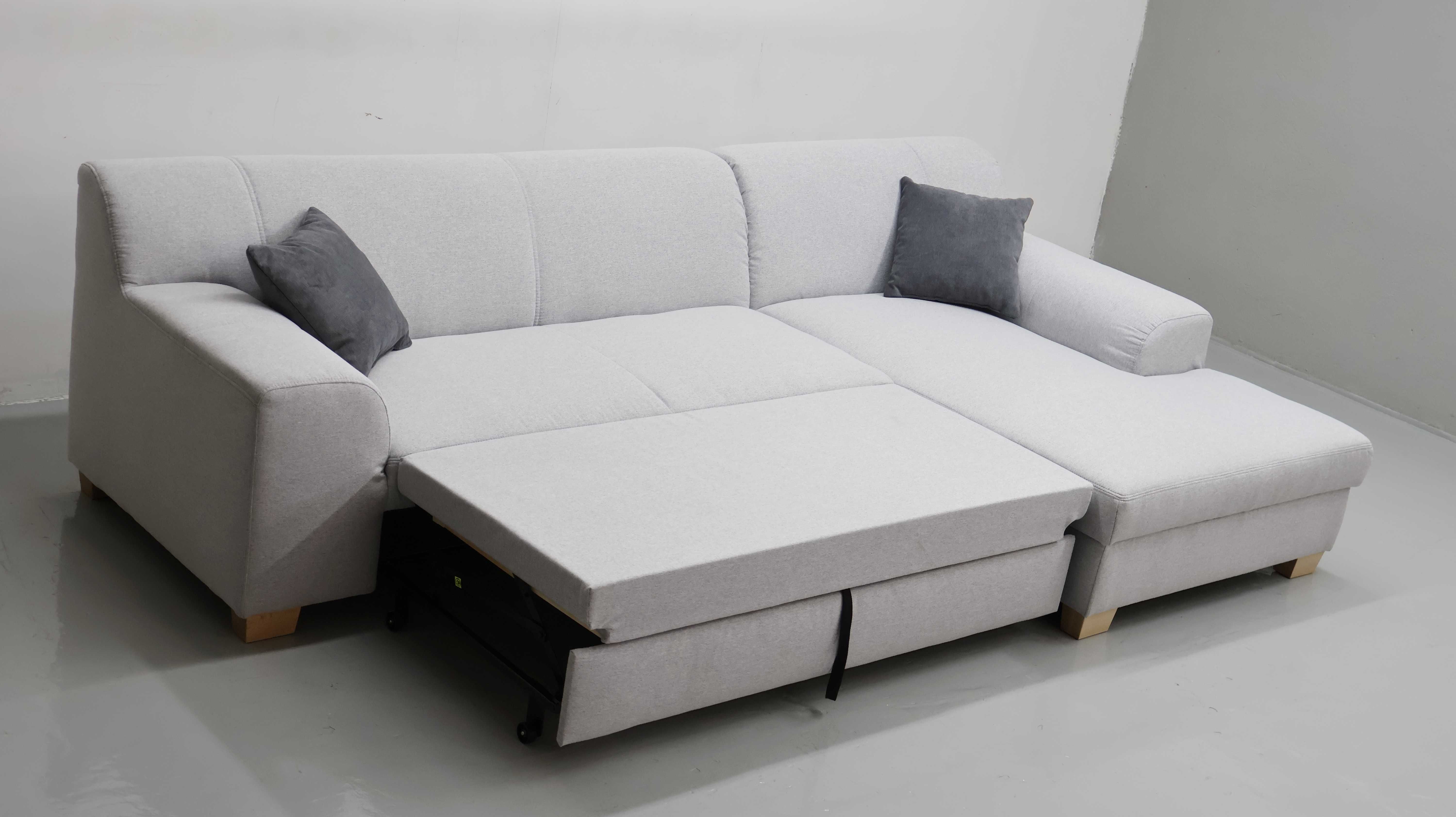 TGX DESIGN NAROŻNIK funkcja spania, kanapa, rogówka SZARA tkanina sofa
