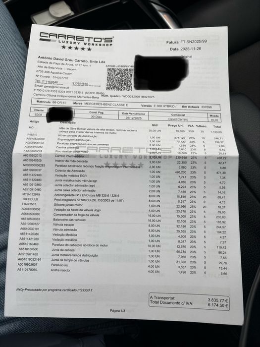 MERCEDES E300H - 214€ Mês - NOVO