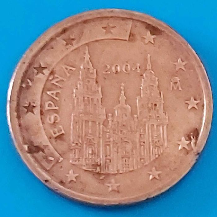 5 Cêntimos de 2004,  Espanha, Santiago de Compostela, C/Defeito