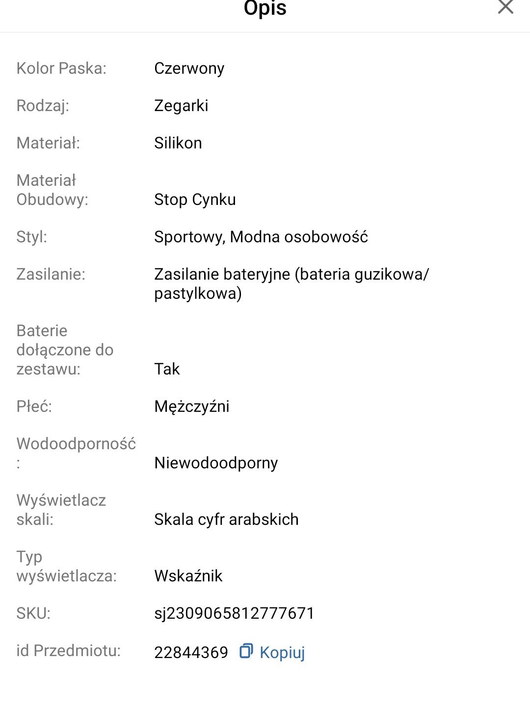 Zegarek męski kwarcowy