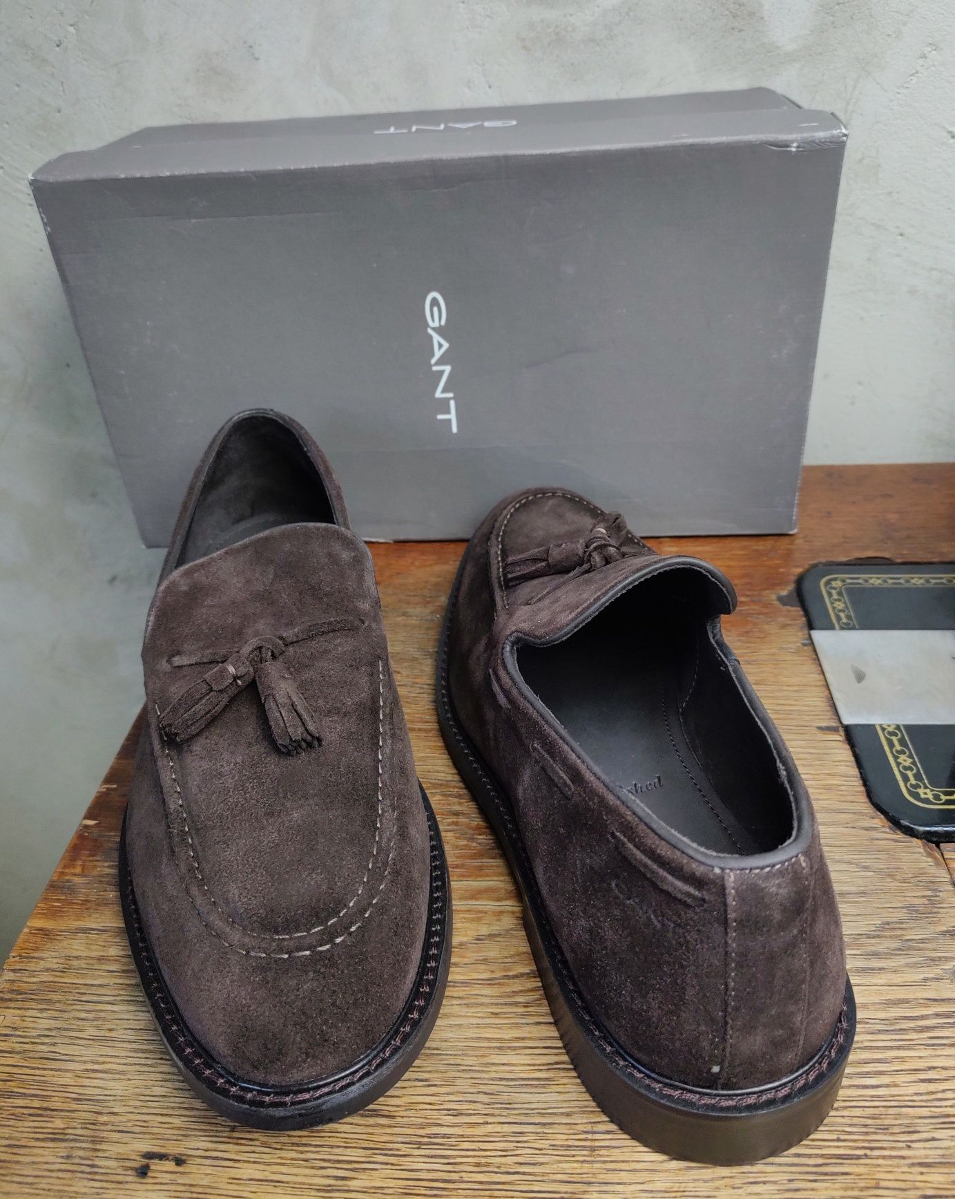 GANT__buty / półbuty (45 / 29cm) loafers zamszowe brązowe mokasyny