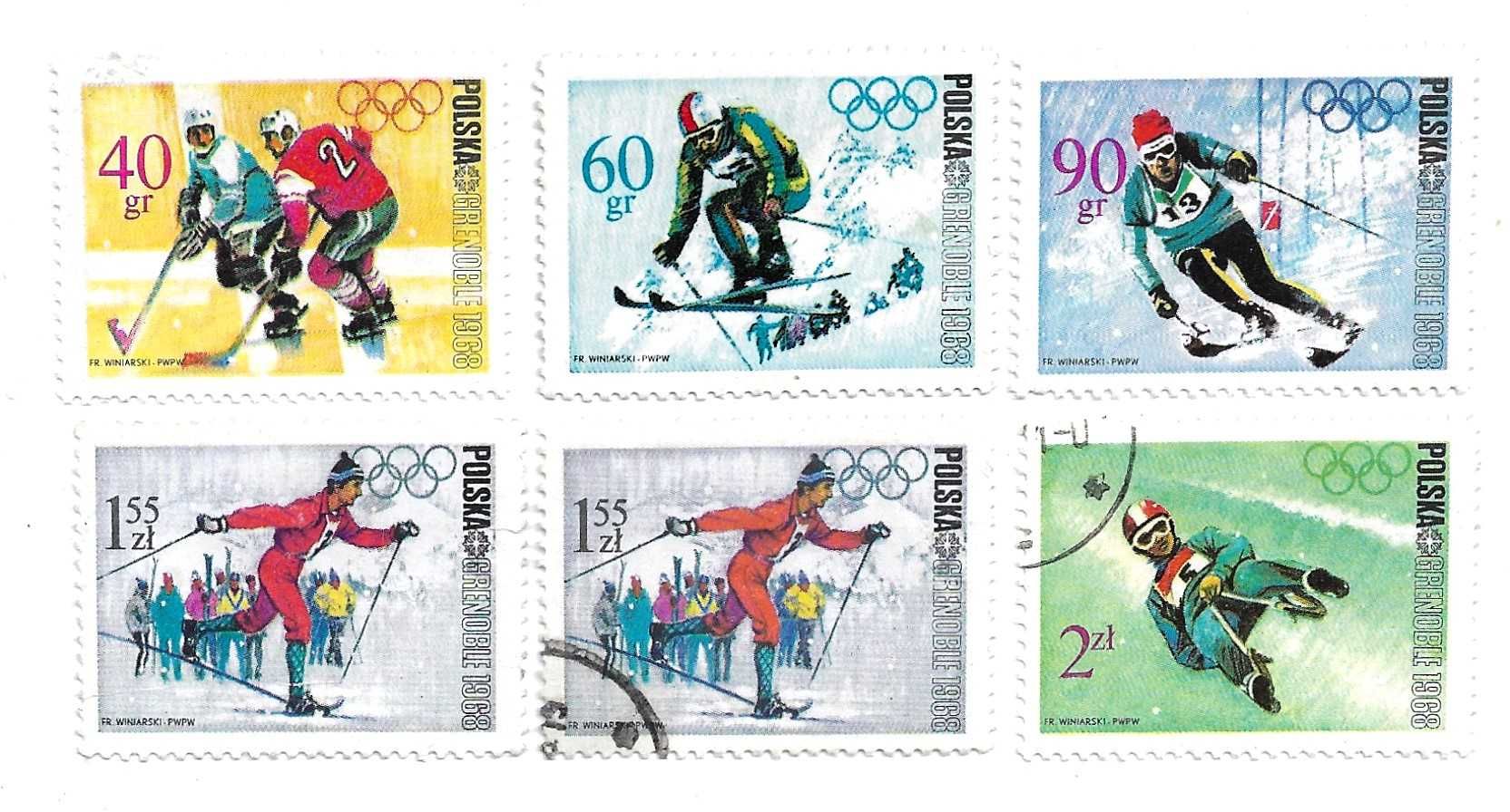 Znaczki polskie - Olimpiada  Grenoble 1968 r   "17"