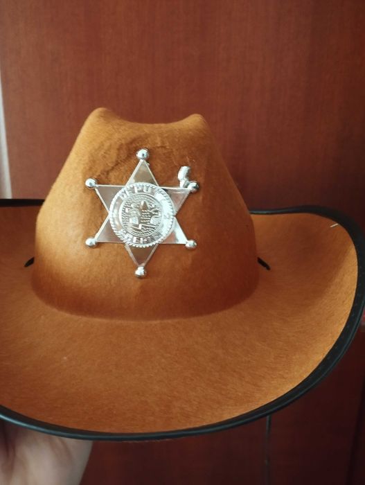 Хеллоуїн капелюх шериф коричневий ковбой