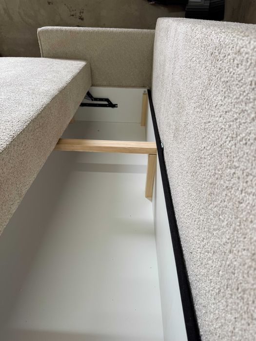 Skandynawska kanapa Kopenhaga tkanina boucle baranek funkcja spania