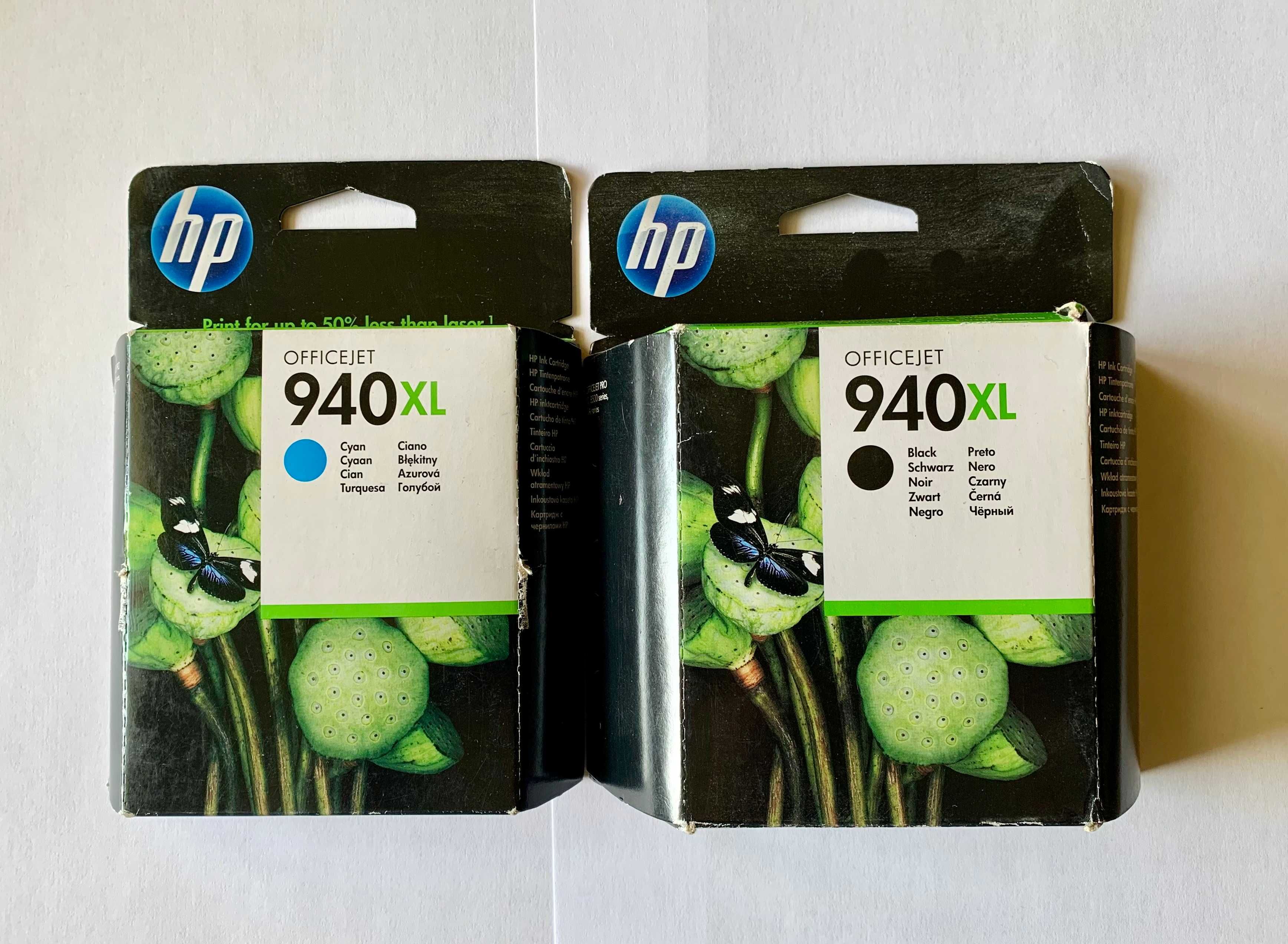 Tusze HP 940 XL - Zestaw : 2 oryginalne, nowe : Cyan + Black /czarny