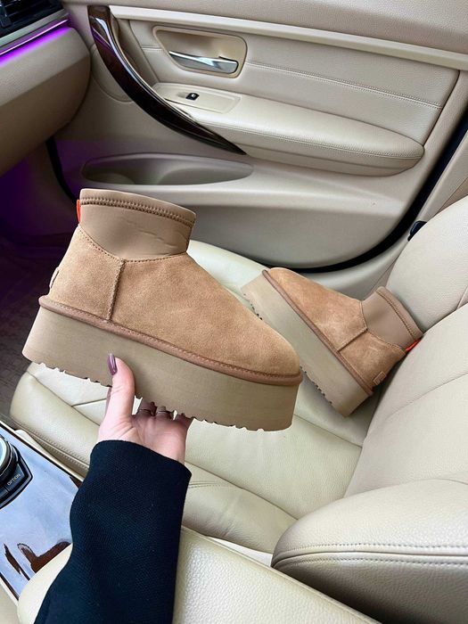 Женские сапоги UGG Classic Mini Dipper Chestnut 36-41 Натур Замша! Топ