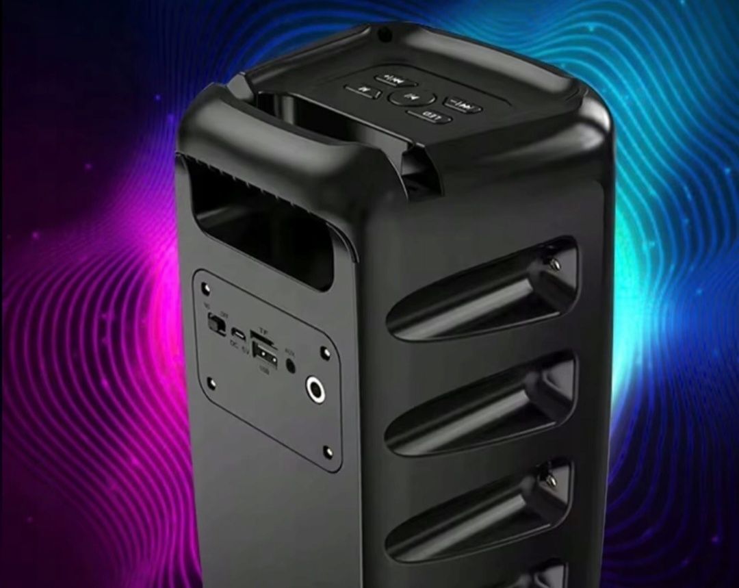 Głośnik bezprzewodowy przenośny 2w1 LED USB mikrofon bluetooth kolumna