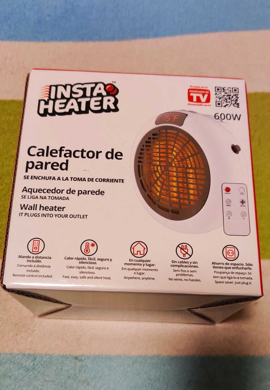 Aquecedor Insta Heater  600W  com Comando  -  Novo  -  Usado só  1 vez