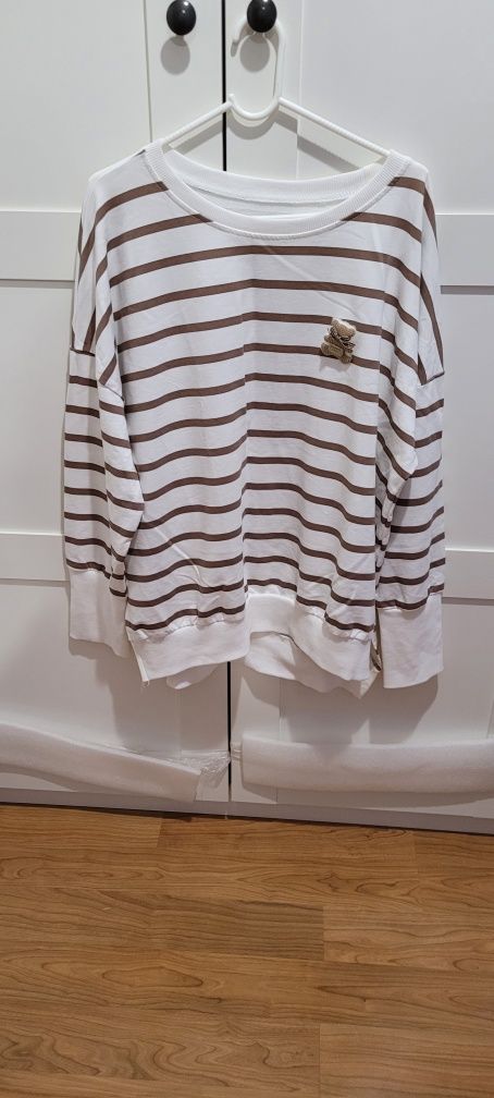 Bluzka w paski bluza Megi collection oversize L/ XL