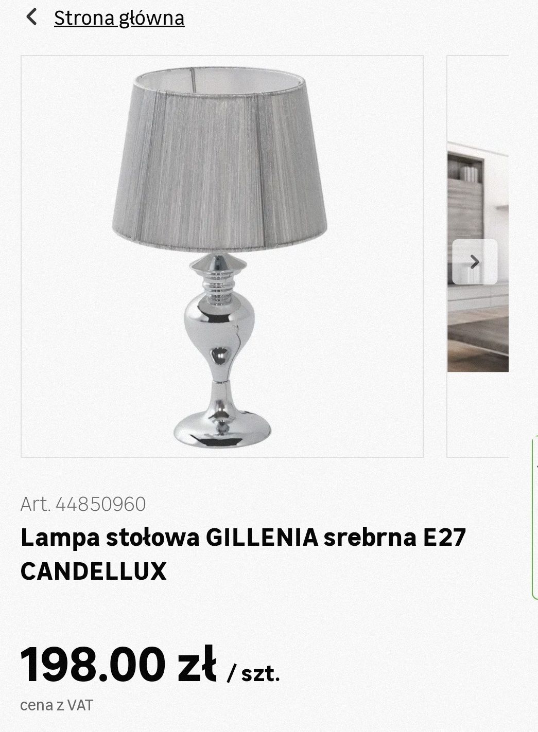 Lampa stołowa Glamour Gillennia srebrna