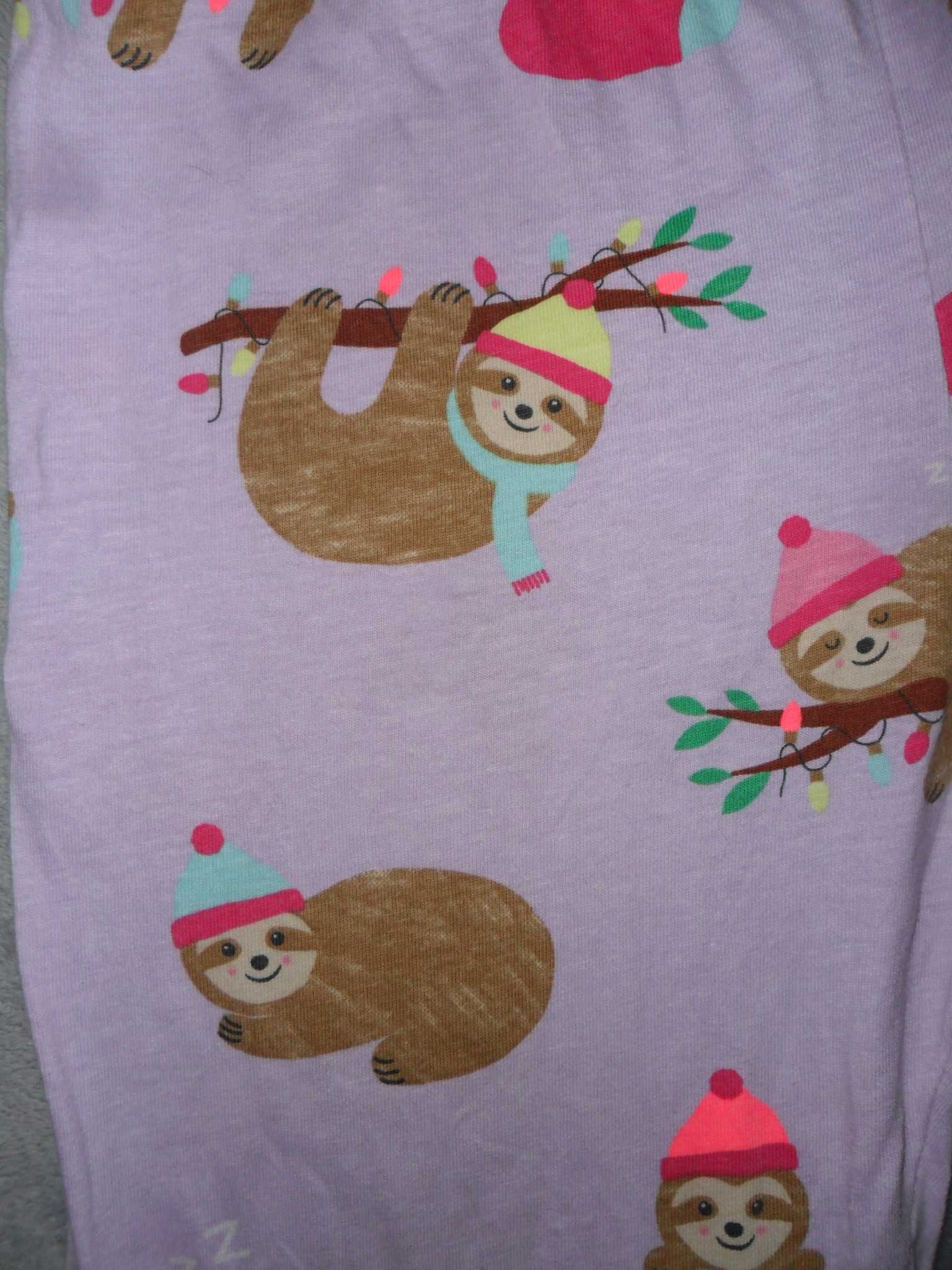 Хлопковая пижама с ленивцами 8-9 лет, піжама