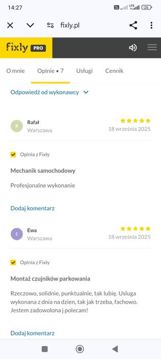 Mobilny MECHANIK/ELEKTRYK/DIAGNOSTYKA/Awaryjne otwieranie samochodów
