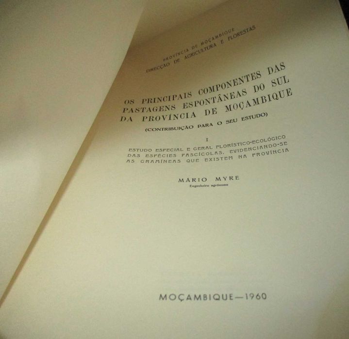Livro Principais componentes das pastagens espontâneas sul Moçambique