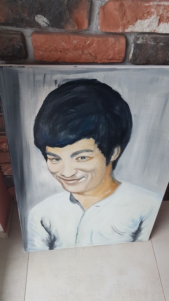 Bruce Lee obraz olejny na płótnie.