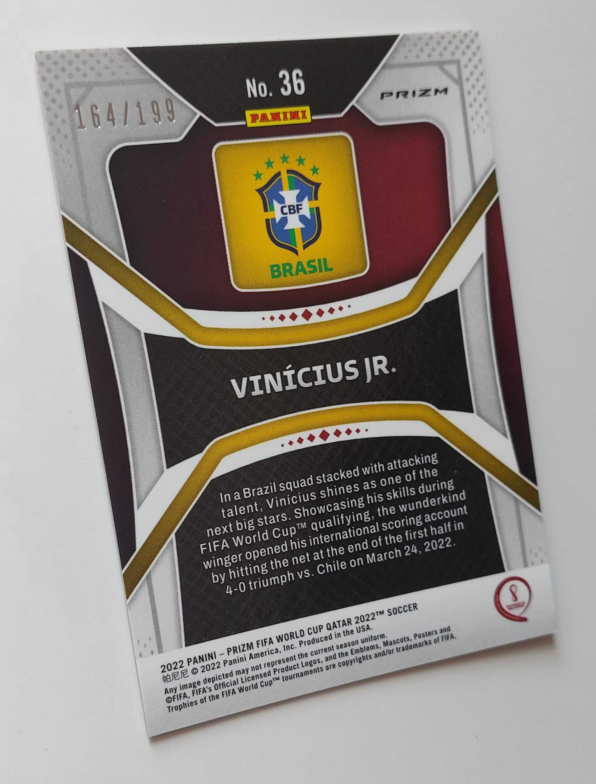 World Cup 2022 Prizm Vinicius Jr. #36 Purple /199 Brazil