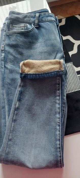 Spodnie damskie zimowe dzinsowe