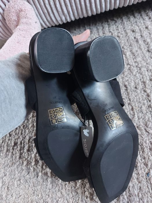 Czarne buty/sandałki/sandały na słupku Parfois rozmiar 37