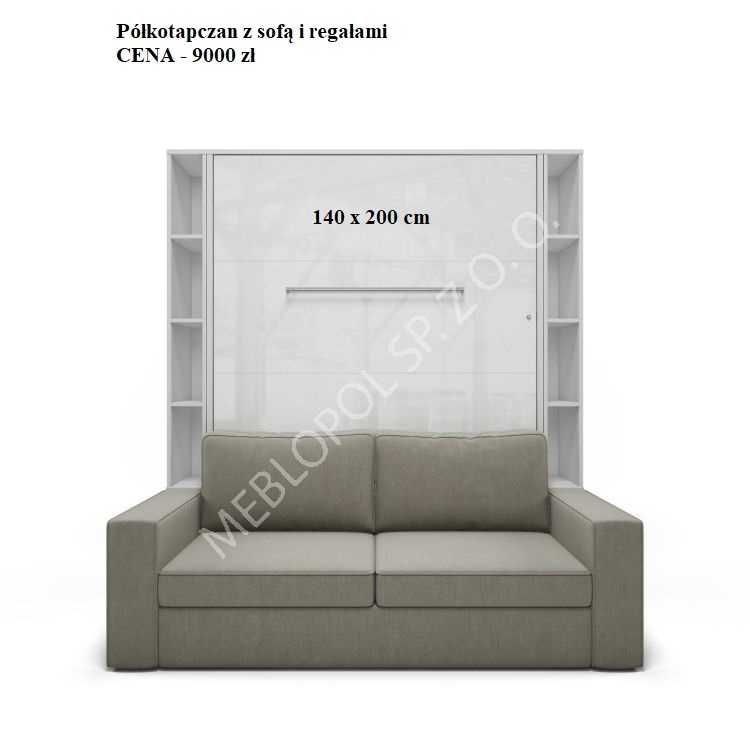Półkotapczan z sofą i regałami 140x200 cm - różne kolory
