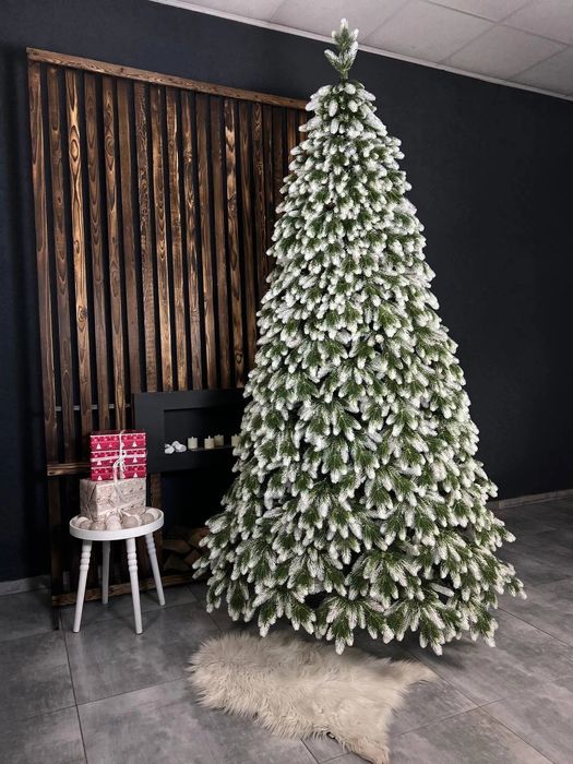 Штучна Лита Ялинка Royal VIP Зелена з Білими Кінчиками від 1,5 до 2,5