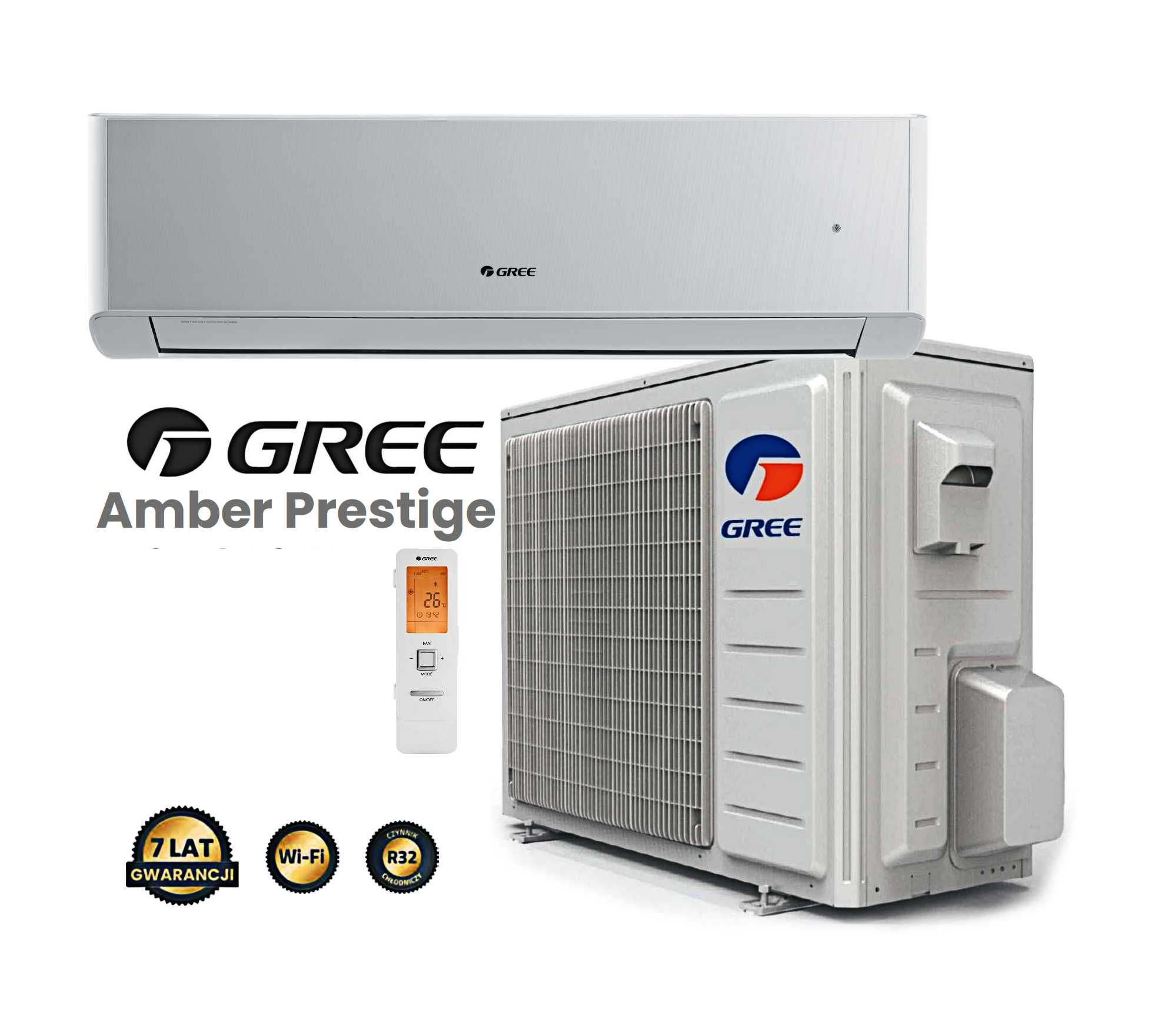Klimatyzacja +montaż Pompa Ciepła Gree Amber Prestige GWH12YD do 70m2