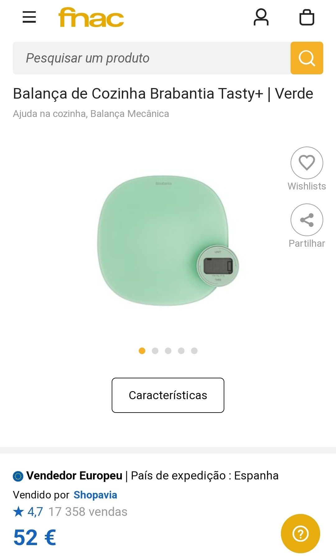 Balança cozinha Tasty+ da Brabantia - nova