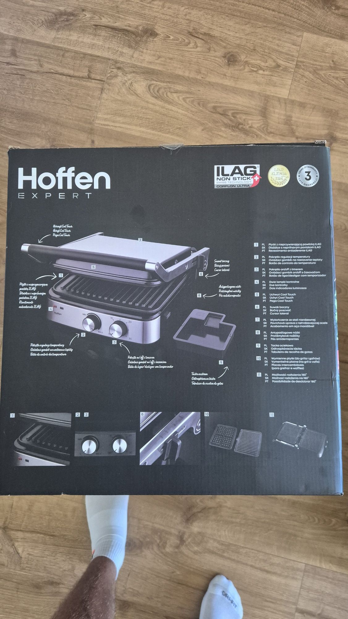 Hoffen Expert Grill gofrownica 2w1 mega mocny 2000W nowy