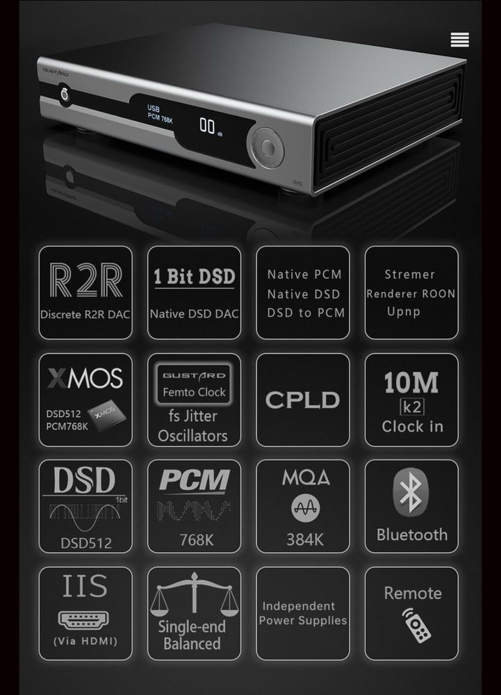 Gustard R26 Streamer / Renderer DAC R2R