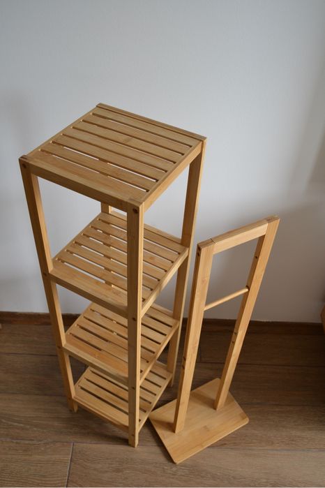 regały łazienkowe + uchwyt na papier toaletowy