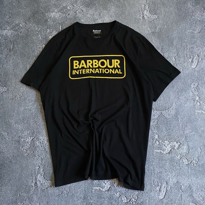 Футболка чоловіча від barbour international BIG center logo чорна