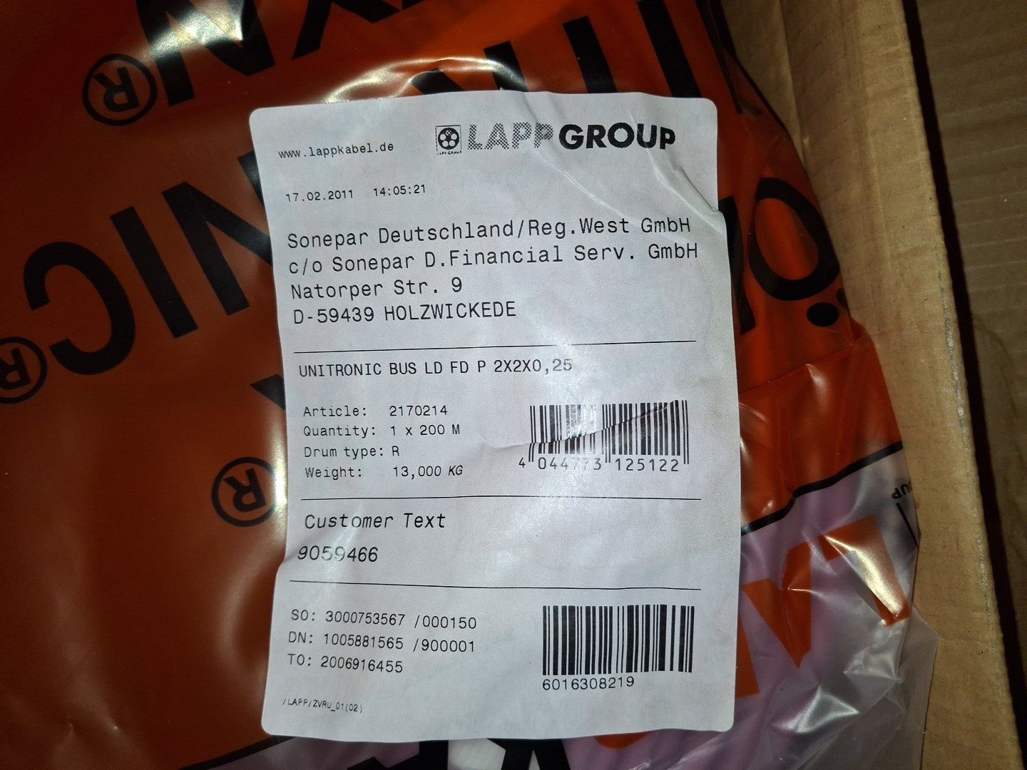 Kabel magistrali UNITRONIC BUS LD FD P 2X2X0,25
