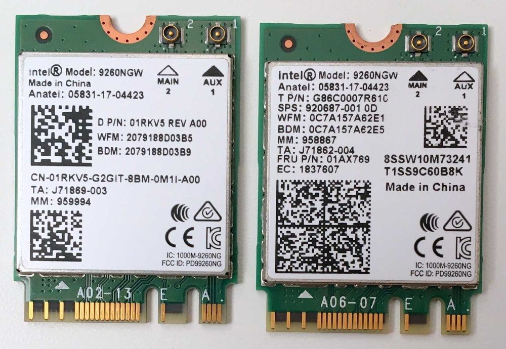 Модуль Wi-Fi Intel 9260 AC AX200 AX210 WiFi Антенны MHF4