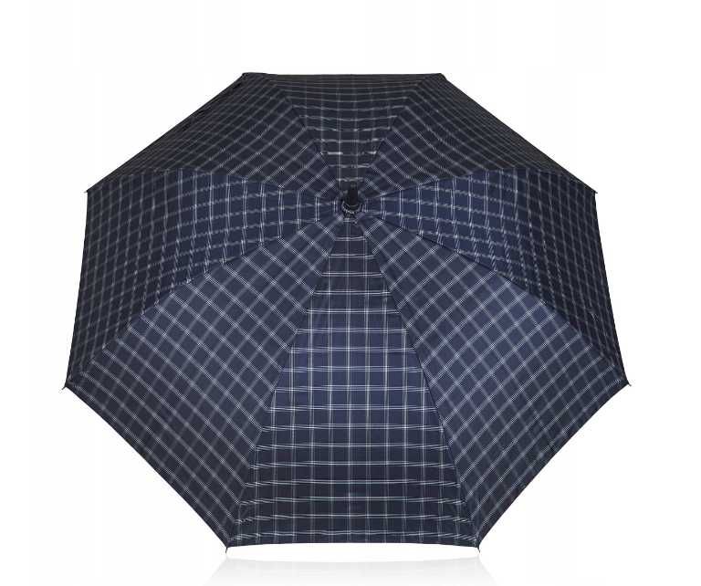 Betlewski Półautomatyczny parasol w kratę niebieski ttst1261