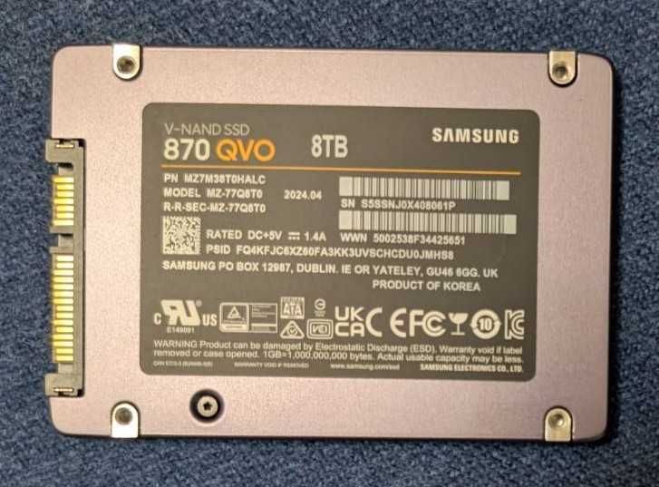 Dysk Samsung 870 QVO SSD 8TB (w pełni sprawny)