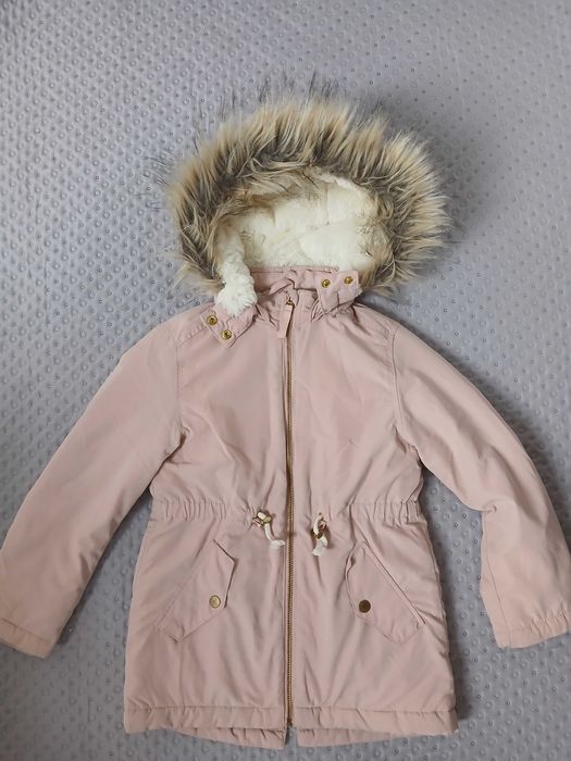 Kurtka dziewczęca zimowa gruba h&m 122 cm