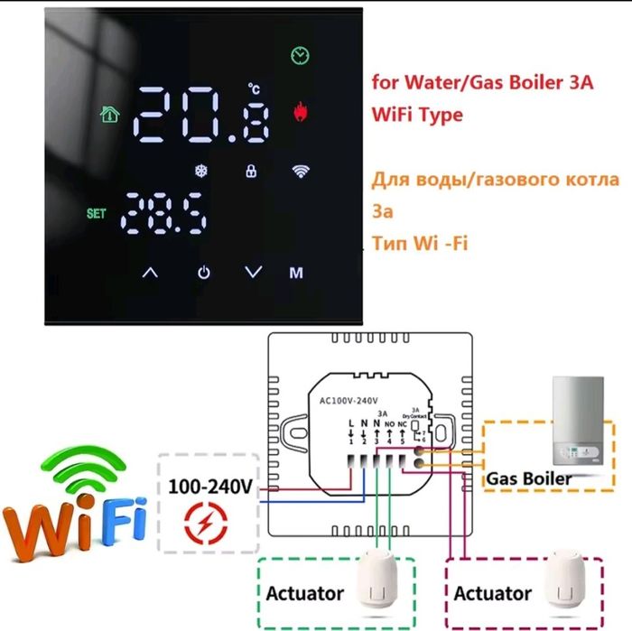 Умный термостат для котла с Wi-Fi