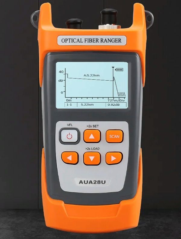 Оптичний рефлектометр AUA28U Optical Fiber Ranger OTDR Meter 5M-60KM