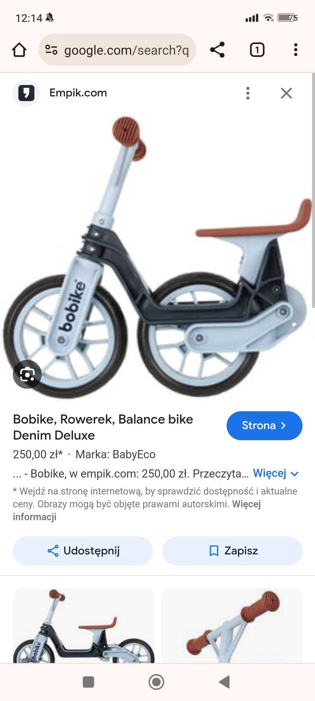 Rower biegowy bobike denim deluxe jak nowy