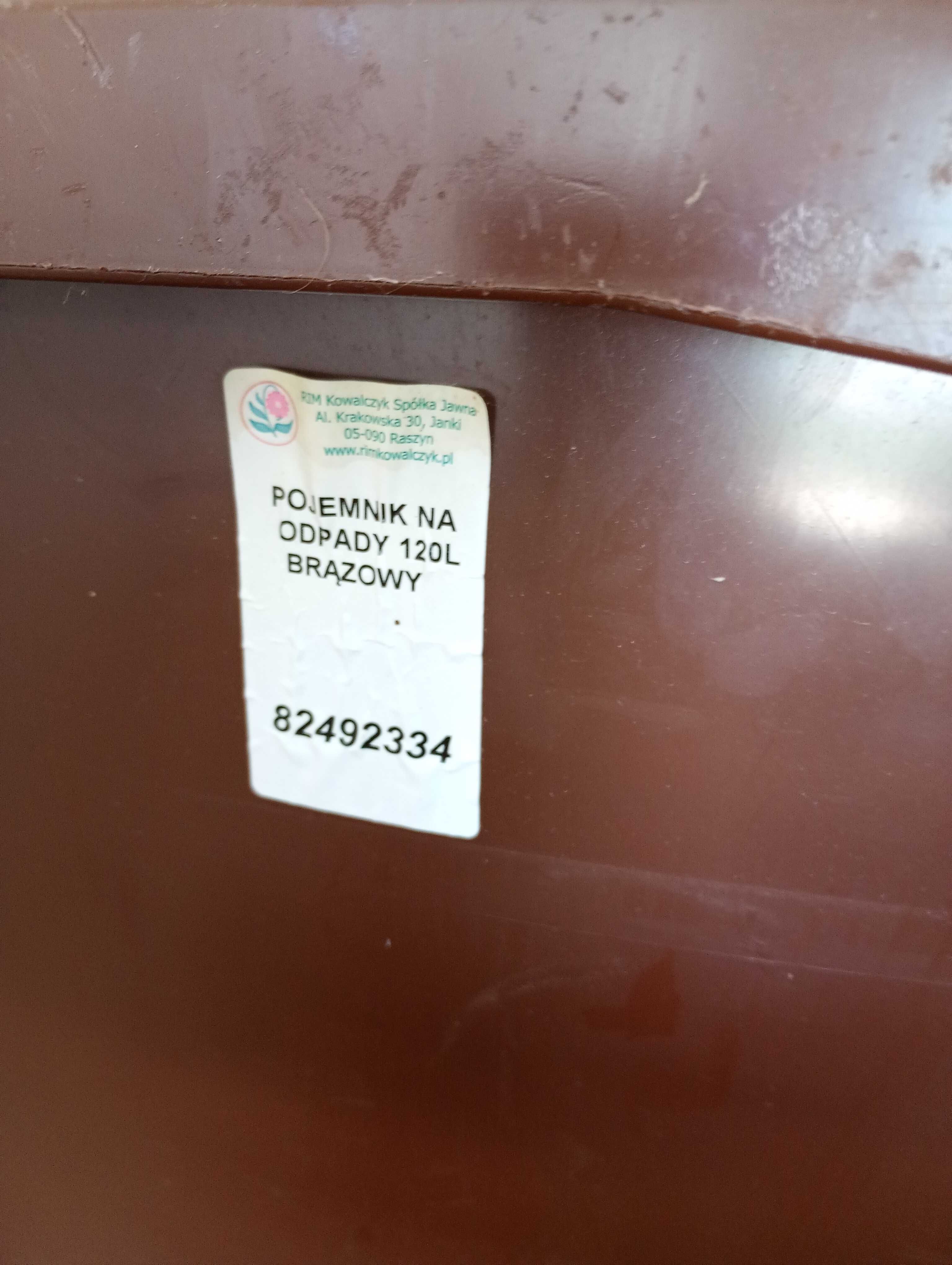Pojemnik na odpady 120l brązowy