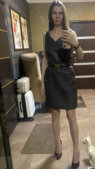 Сукня натуральна шкіра шоколад