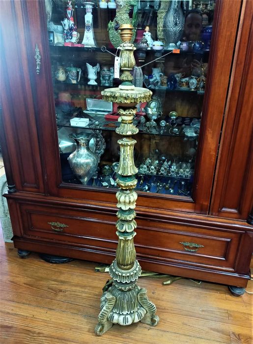 Candeeiro Tocheiro Policromado