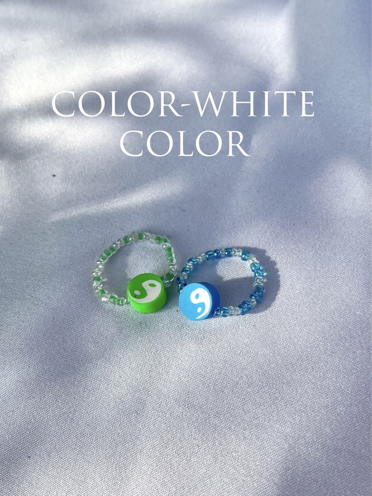 Elastyczny kolorowy pierścionek Yin Yang Smiley Flower