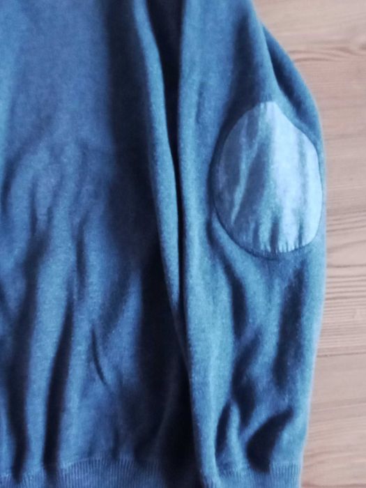 Sweter męski L granatowo stalowy