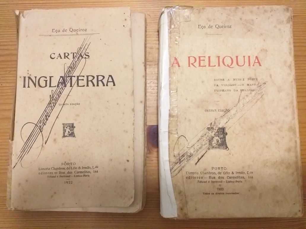 2 livros de Eça de Queiroz, 1922 e 1923