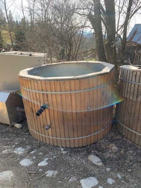 Ruska balia bania Hot Tube Jacuzzi ogrodowe z piecem z kwasówki!